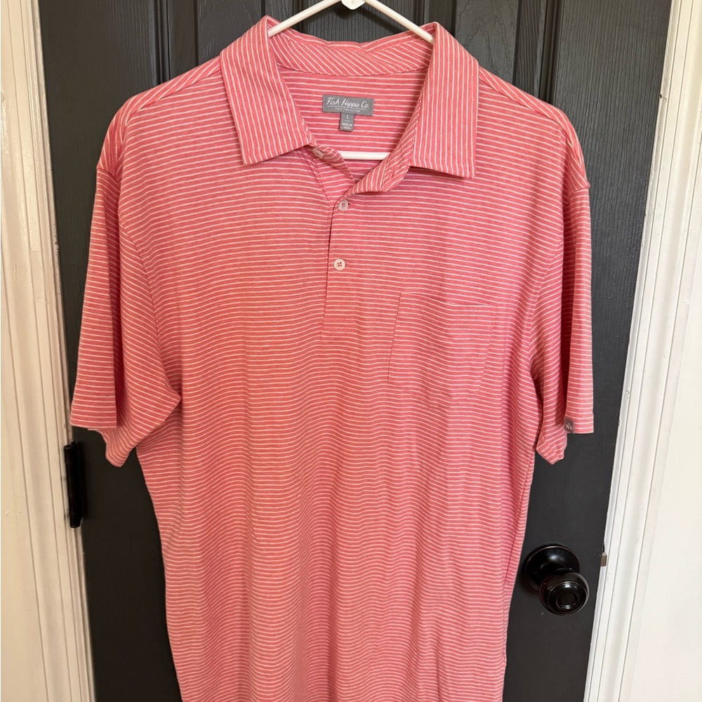 Tidal Apparel Co. Men's Coral Striped Polo